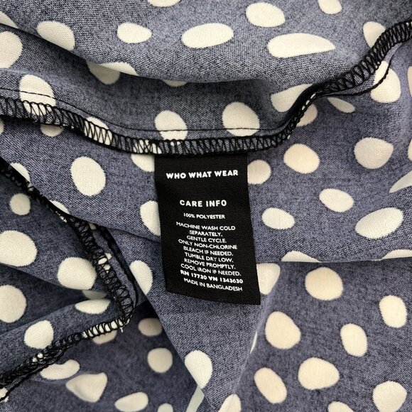 Who What Wear Bishop 3/4 Sleeve Polka Dot Dress Flowy Ruffle Women's Size Medium - Picture 8 of 11